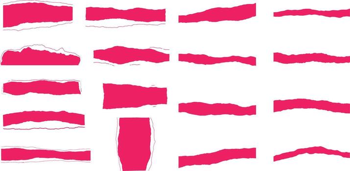 Various ripped paper shapes set, collage style with rough edges for background design vector