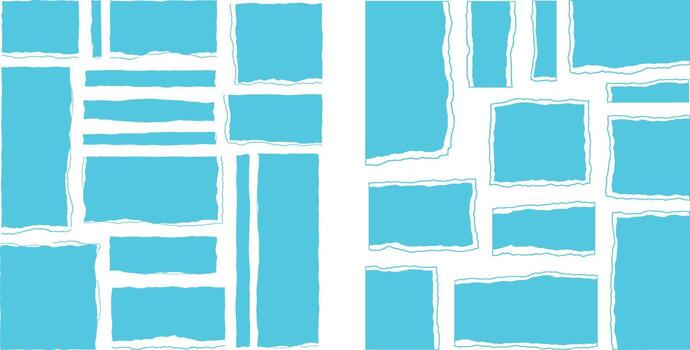 Torn paper edges, scattered scrap textures, mosaic style arrangement, crafting and design resource vector