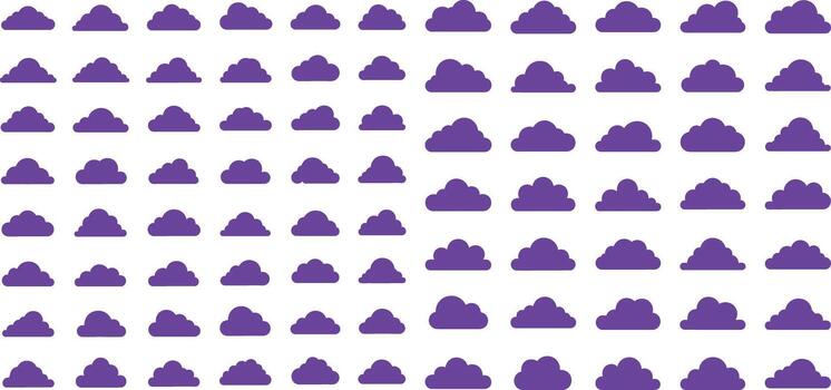 Repeated cloud icons in a simple flat style, seamless pattern illustration vector