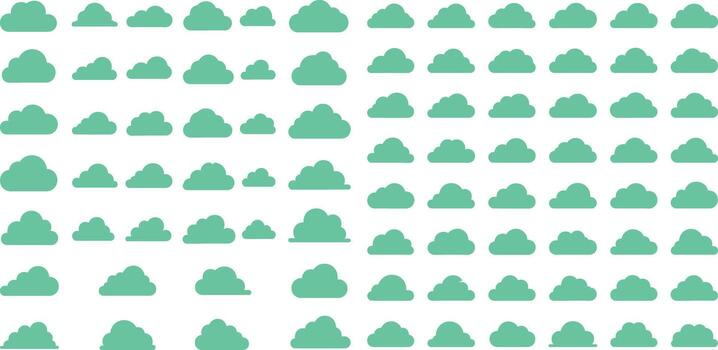 Cloud Shapes Seamless Pattern Illustration, Weather Element Background, Cute Style vector