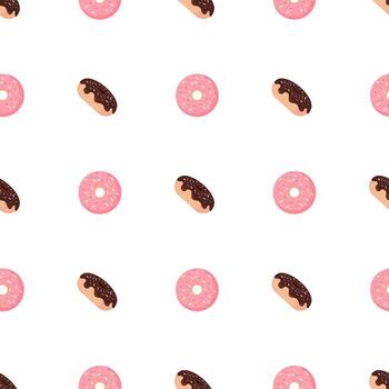 rosado plano rosquillas en blanco fondo.3d rosquilla modelo para impresión diseño. ilustración impresión vector