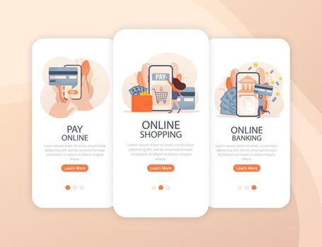 3d icon with pay shopping app screen for mobile app design. Flat character illustration. App screen. Mobile phone. illustration flat design. vector