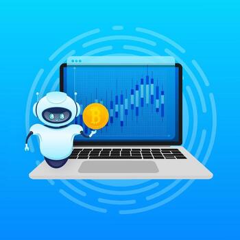 Trading bot. Stock trading concept. Artificial intelligence. Abstract background vector