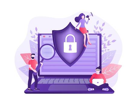 Network security antivirus vpn privacy. User icon . Data protection. Data secure. Icon for concept design. Isometric . Personal protection. vector