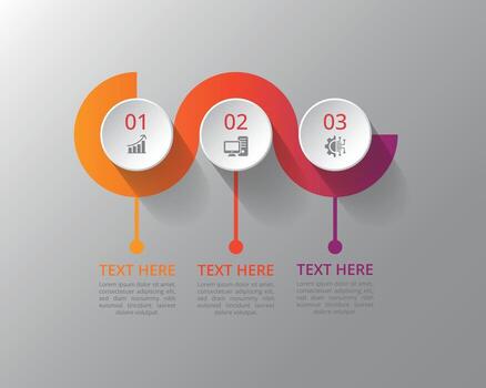 Three step infographic design vector