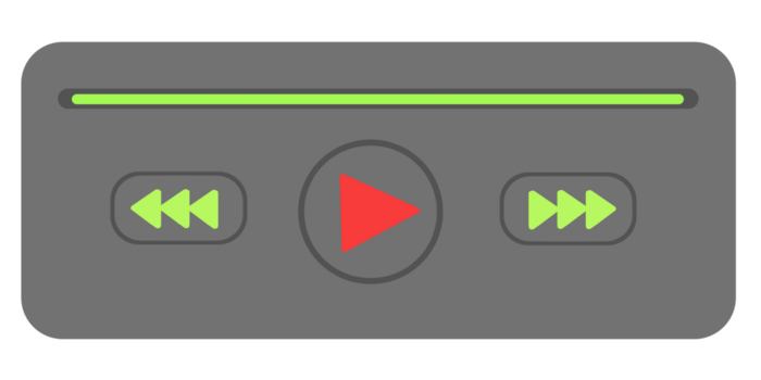 piatto design media giocatore interfaccia con rosso giocare pulsante icona. png