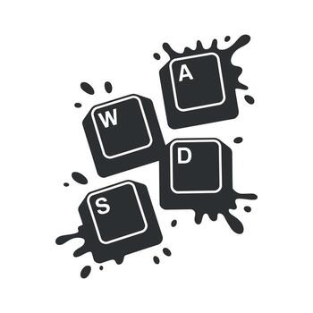 Gaming Keyboard Keys WASD Control WASD Navigation Gameplay Adventure art vector