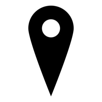 Black map pointer. Simple flat icon. vector