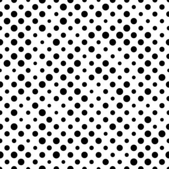 Seamless polka dot pattern. Black dots in random sizes on white background. illustration. vector