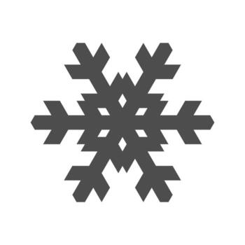 This design features a simple snowflake icon in a flat, geometrical style. It is suitable for winter themes, decorations, and graphic projects. Ideal for digital use. vector