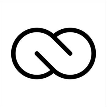 Infinity symbol icon. Concept of infinite, limitless and endless. Simple flat black outline design element. vector