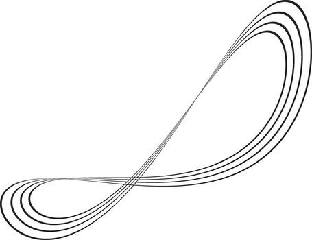 Infinity symbol of multiple thin black lines. Concept of infinite, limitless and endless. Simple flat design element. vector