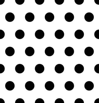 Seamless polka dot pattern in triangular arrangement. Black dots on white background. illustration. vector
