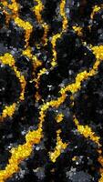Glossy Black Ridges Interlaced with Cascading Yellow Streams in a Liquid Abstract of Heat, Texture, and Motion, Animation Made of Floating Cubes video