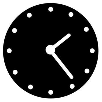Clock icon. Flat black symbol. Pictogram is isolated on a white background. Designed for web and software interfaces. vector