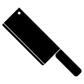 Meat cleaver icon. Flat black symbol. Pictogram is isolated on a white background. Designed for web and software interfaces. vector