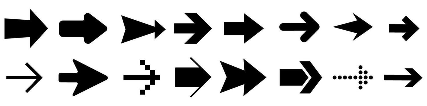 Arrow icon set. Sign direction illustration sign collection. Pointer symbol or logo. Design for web and app. vector