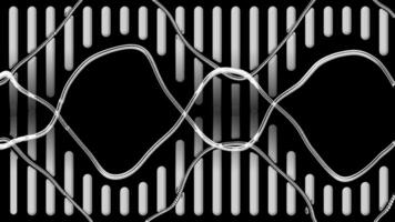 creativo resumen diseño presentando fluido líneas y rítmico patrones en monocromo tonos video