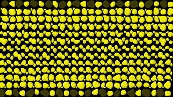 Colorful abstract pattern with bright yellow shapes on a dark background creating a vibrant visual effect video