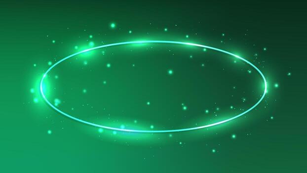 neón oval marco con brillante efectos con brillante efectos y destellos vector