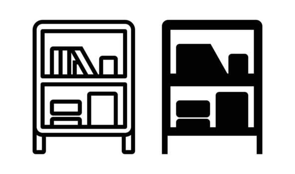 Line Art Style Bookcase Design with Minimalist Aesthetic and Simple Shapes vector