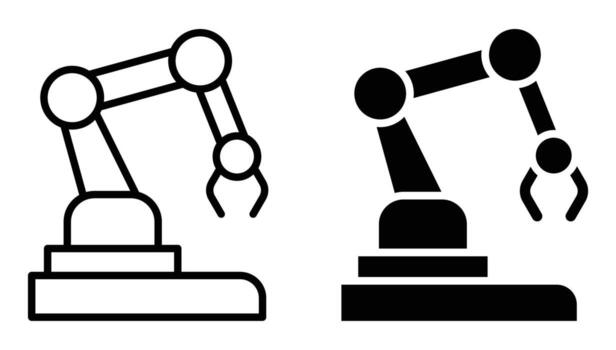 Two Varieties of Robotic Arm Design in Minimalist Style vector