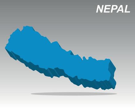 Trendy Nepal 3D map for business, data visualization vector