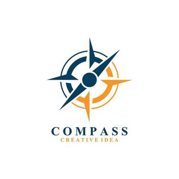Minimalist Compass Design as a Direction Guide for an Adventurer vector