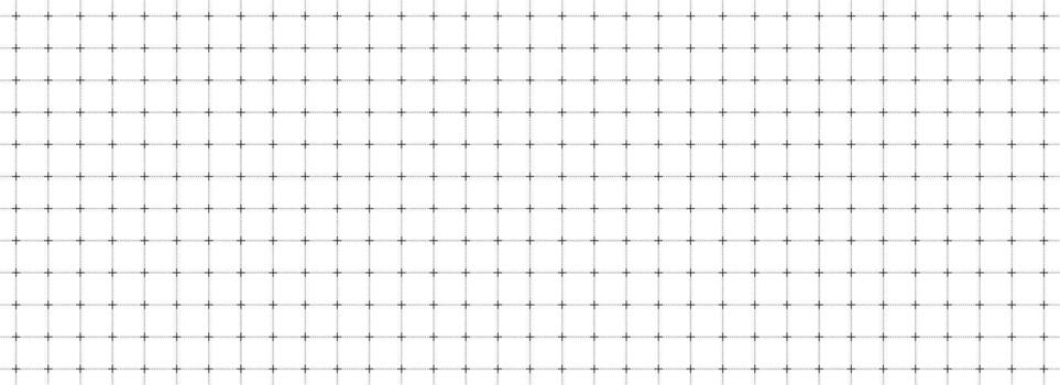 Dotted square grid planer page. Seamless black dashed checkered paper pattern. Simple crossed dash graph texture. Bullet journal notebook background. School math lined sheet wallpaper vector