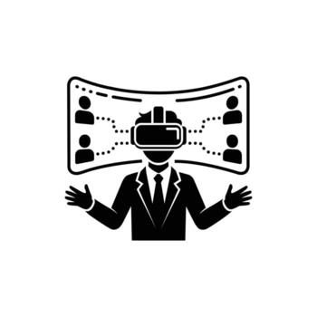 virtual ingeniero presentación silueta. aumentado realidad diseño concepto vector