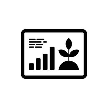 Growth Analytics Icon. Data Chart and Sustainable Development Symbol vector