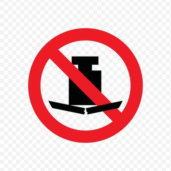 prohibition sign indicating that heavy loads are not allowed due to risk of breaking or collapse vector