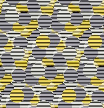 amarillo y gris resumen circulo modelo con horizontal rayas vector