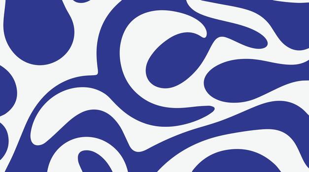 Abstract Wavy Groovy Flowing Pattern in Blue and White vector