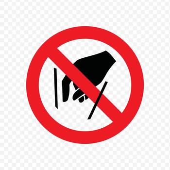 prohibition sign indicating that touching or handling certain objects or surfaces is not allowed vector
