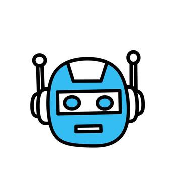 illustration of robot head icon, symbolizing artificial intelligence, robotics technology, automation, and futuristic digital innovation concept vector