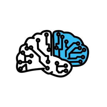 ilustración de un cerebro con electrónico circuito diseño, simbolizando artificial inteligencia, digital mente, máquina aprendiendo, y tecnología innovación concepto vector