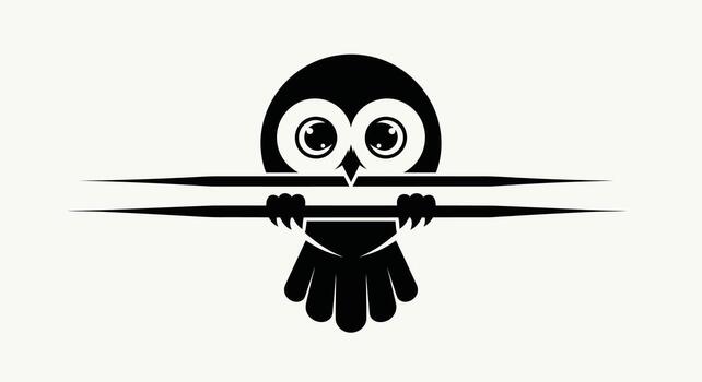 estilizado búho gráfico pegajoso a un agudo rama vector
