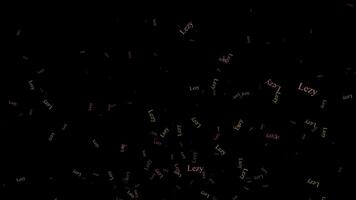 dynamisk lat text partikel animering slinga för bakgrunder och presentationer video