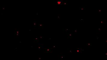 animerad hjärta ikon med strömmande partiklar i en sömlös slinga rörelse grafisk video