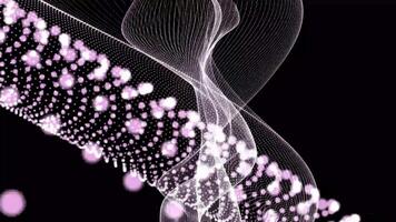 Animated abstract pink and white background with dots, swirls, and blurred circles loop in 4k video