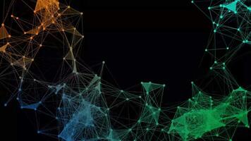 resumen plexo red animación con brillante partículas en un negro antecedentes video