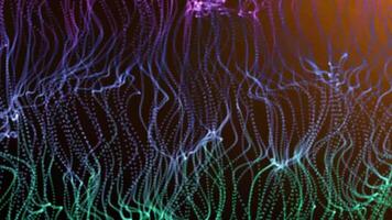 animerad abstrakt bakgrund med strömmande rader i lila, blå, och grön lutning toner slinga i 4k video