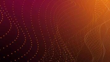 animato astratto sfondo con arancia e rosso pendenza e tratteggiata ondulato Linee ciclo continuo nel 4k video