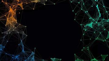 Dynamic plexus network animation with glowing particles on a dark background video