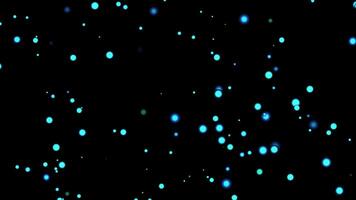 sömlös slinga av mjuk lysande blå partiklar drivande och flytande i Plats video