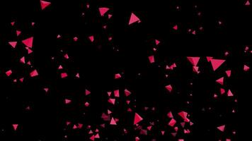 abstrato geométrico triângulo partícula animação ciclo com brilhando efeitos video