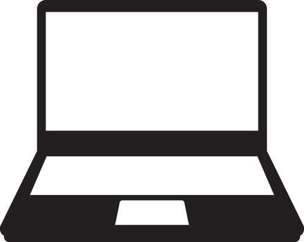Laptop Icon. Computer Device and Notebook Silhouette vector