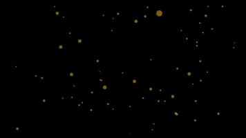 fascinante amarillo partícula animación en un profundo negro fondo, resumen movimiento gráficos lazo video