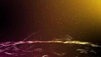 Dynamic wave and particle animation background with abstract fluid motion and light effects video